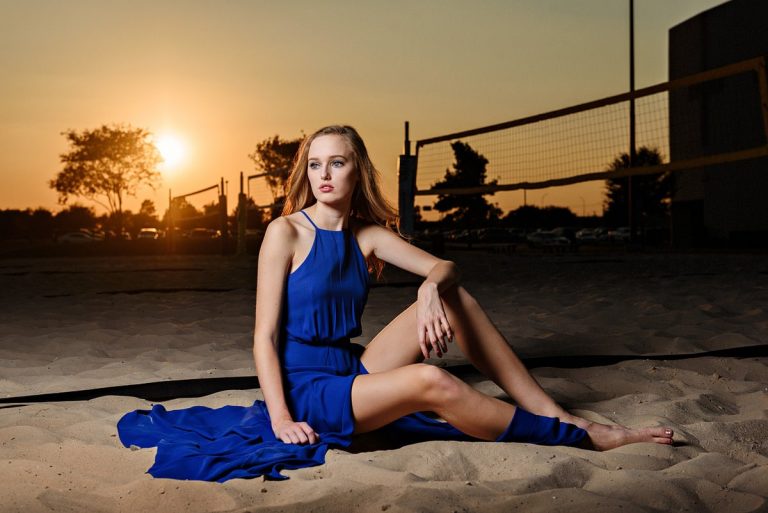 mckinney north sports junior volleyball in sand in prom dress