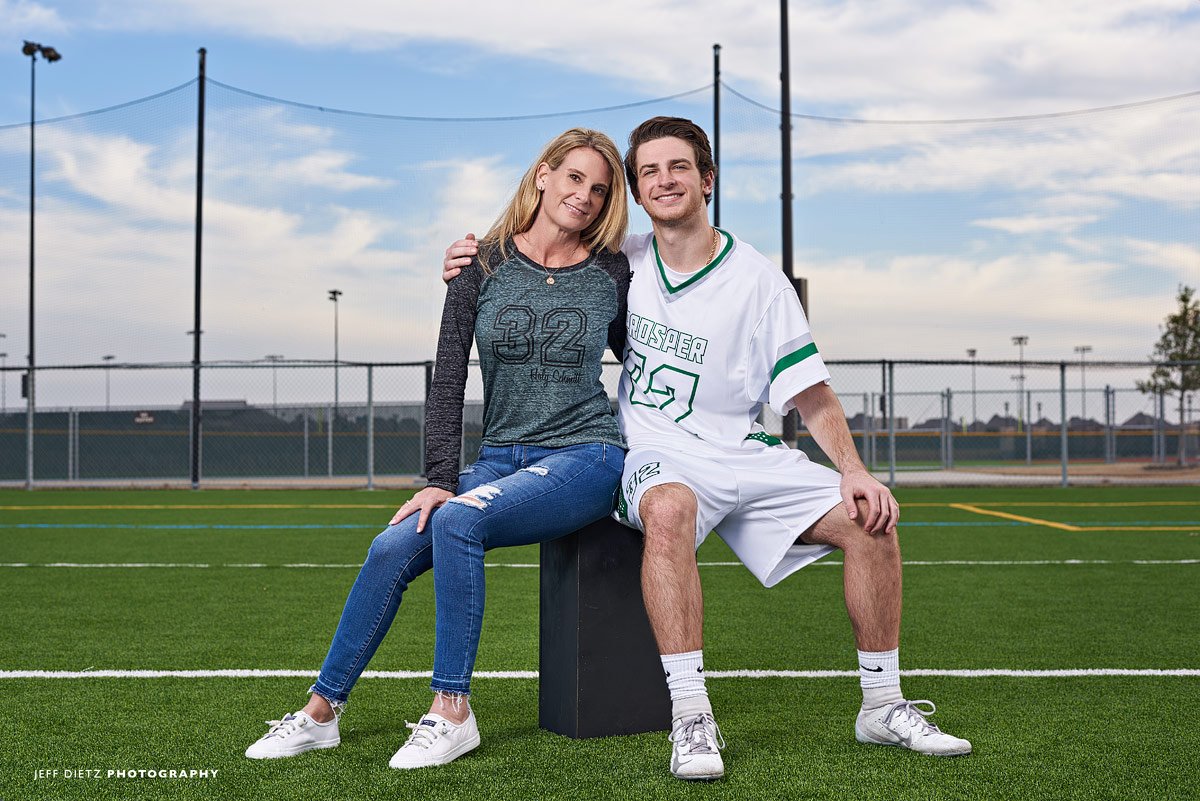 prosper lacrosse player for mom and son photo of senior players at the high school field