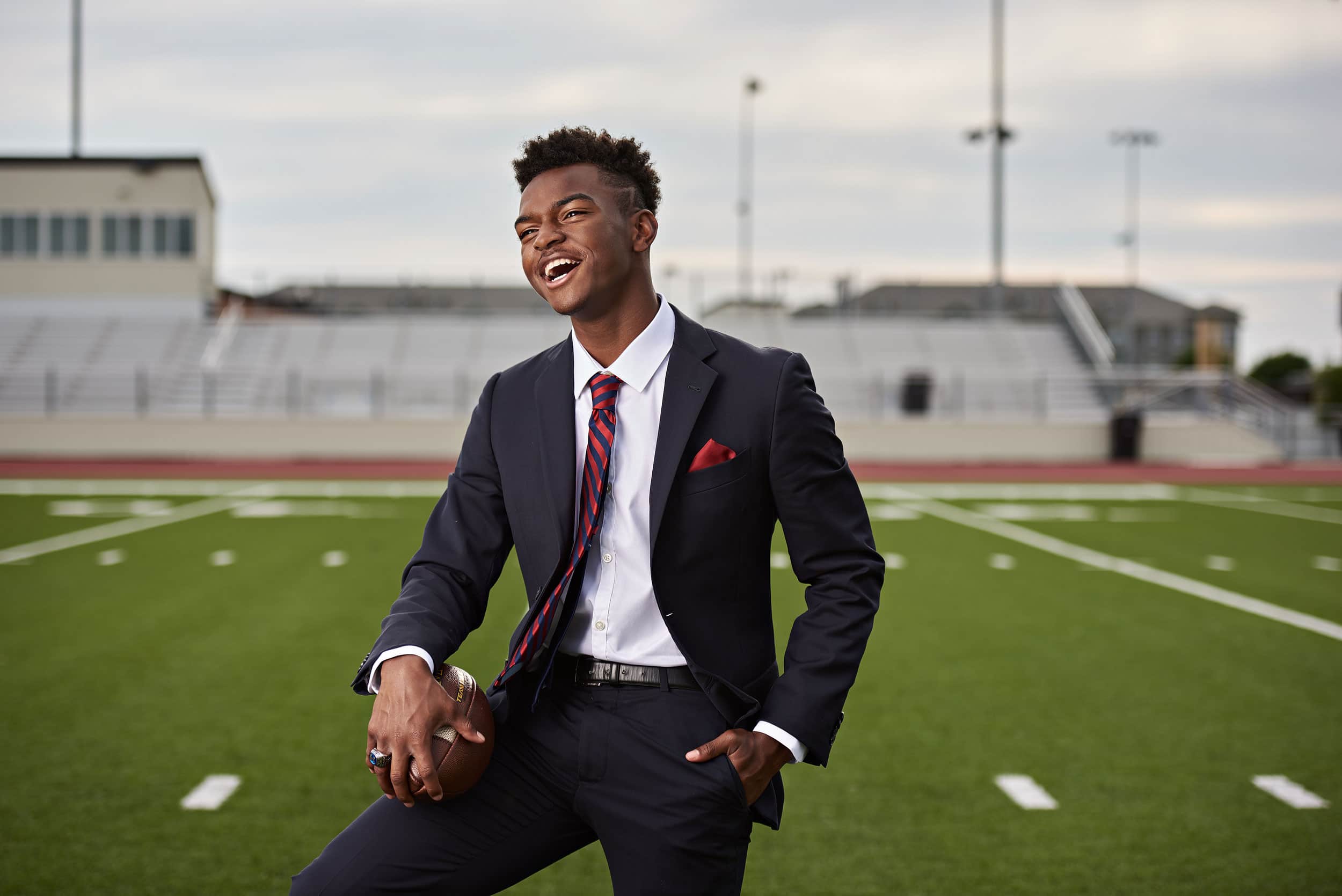 Frisco Memorial Football Senior Pictures Laughing Style Outfit