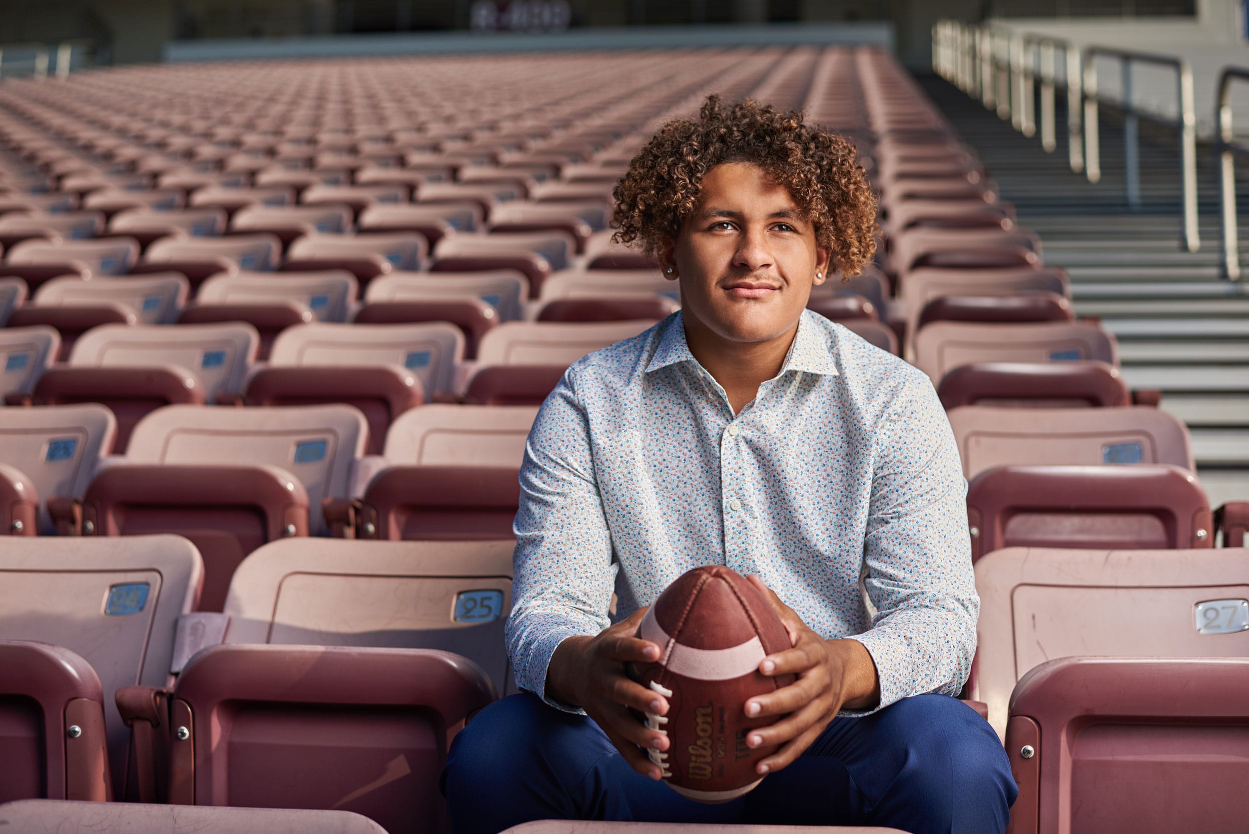 Wylie Football Senior Pictures Stands Bleachers Seats