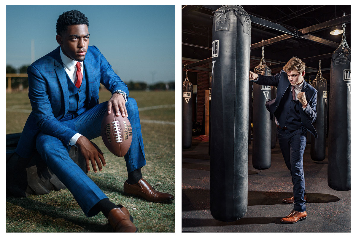 fashion sports portraits for high school boys football and boxing