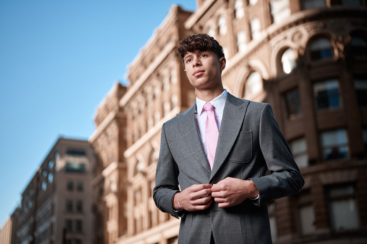 Nolan Catholic Senior Photos Of Boys In Suits Downtown 001