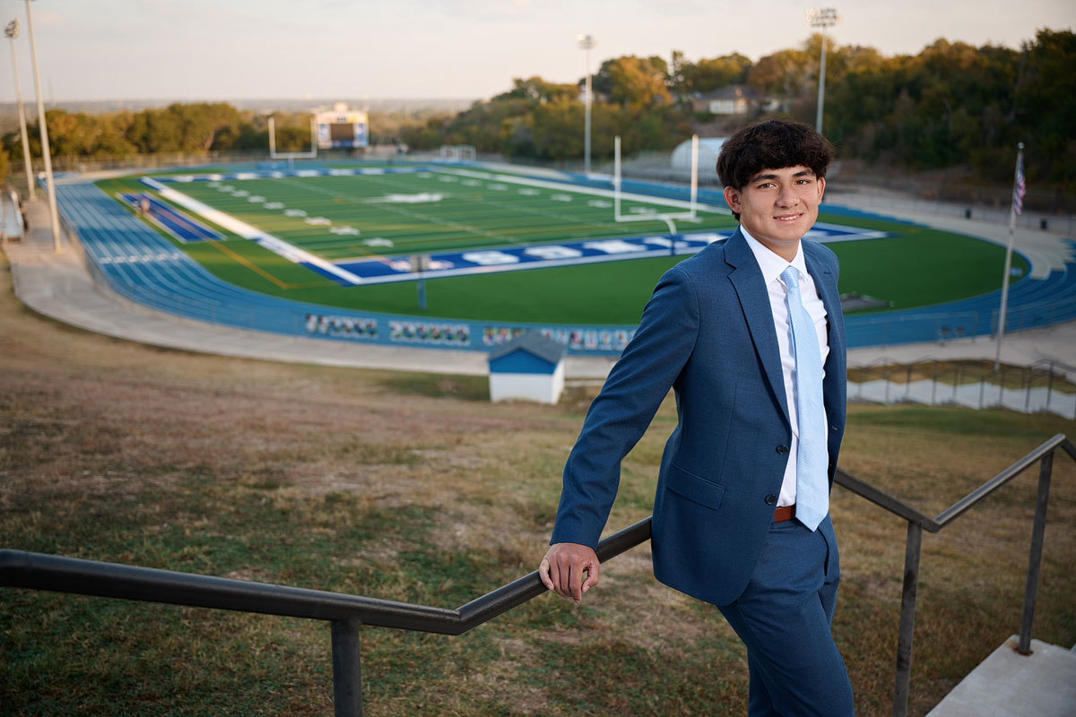 Nolan Catholic Senior Portraits Football 001
