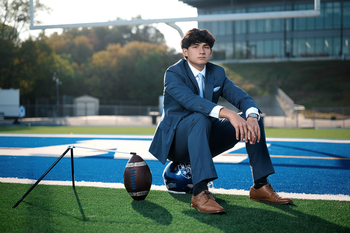 Nolan Catholic Senior Portraits Football 006